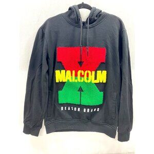 Malcolm X Reason Brand Men’s Hoodie Medium Red Green Yellow Patched